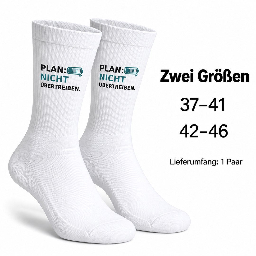 Plan: Nicht übertreiben. – Größen 37–41 und 42–46