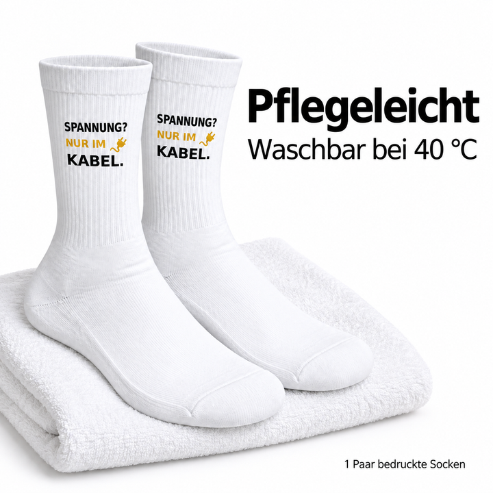 Spannung? Nur im Kabel. – Waschbar bei 40 °C