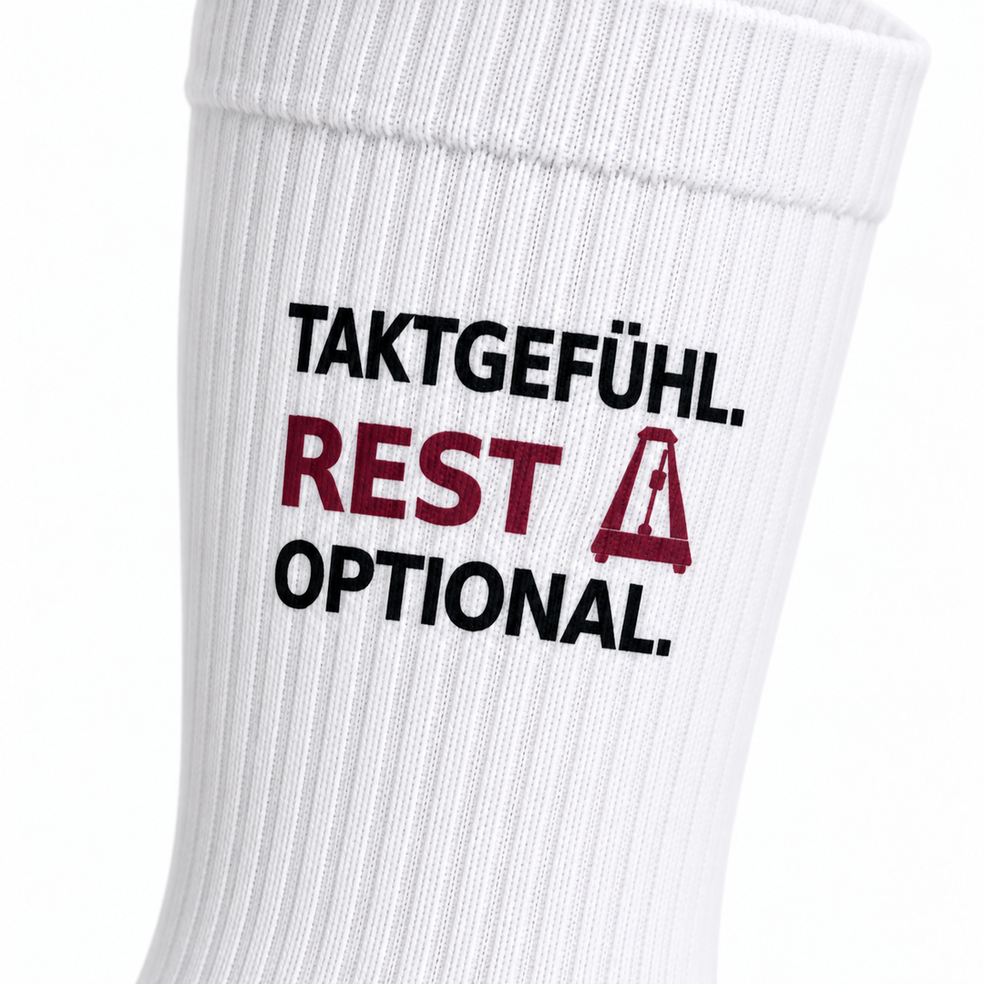 Taktgefühl. Rest optional. – Detail des aufgedruckten Motivs