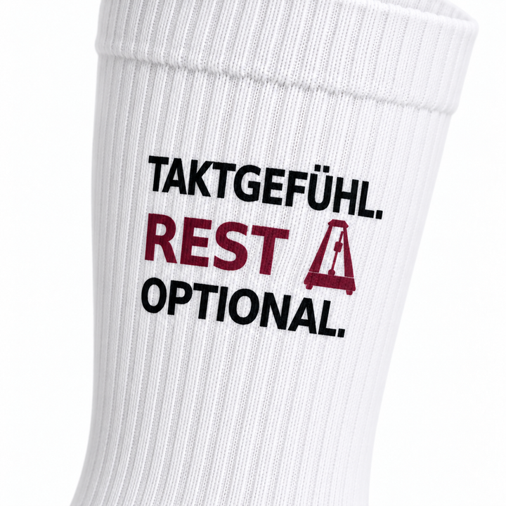 Taktgefühl. Rest optional. – Detail des aufgedruckten Motivs