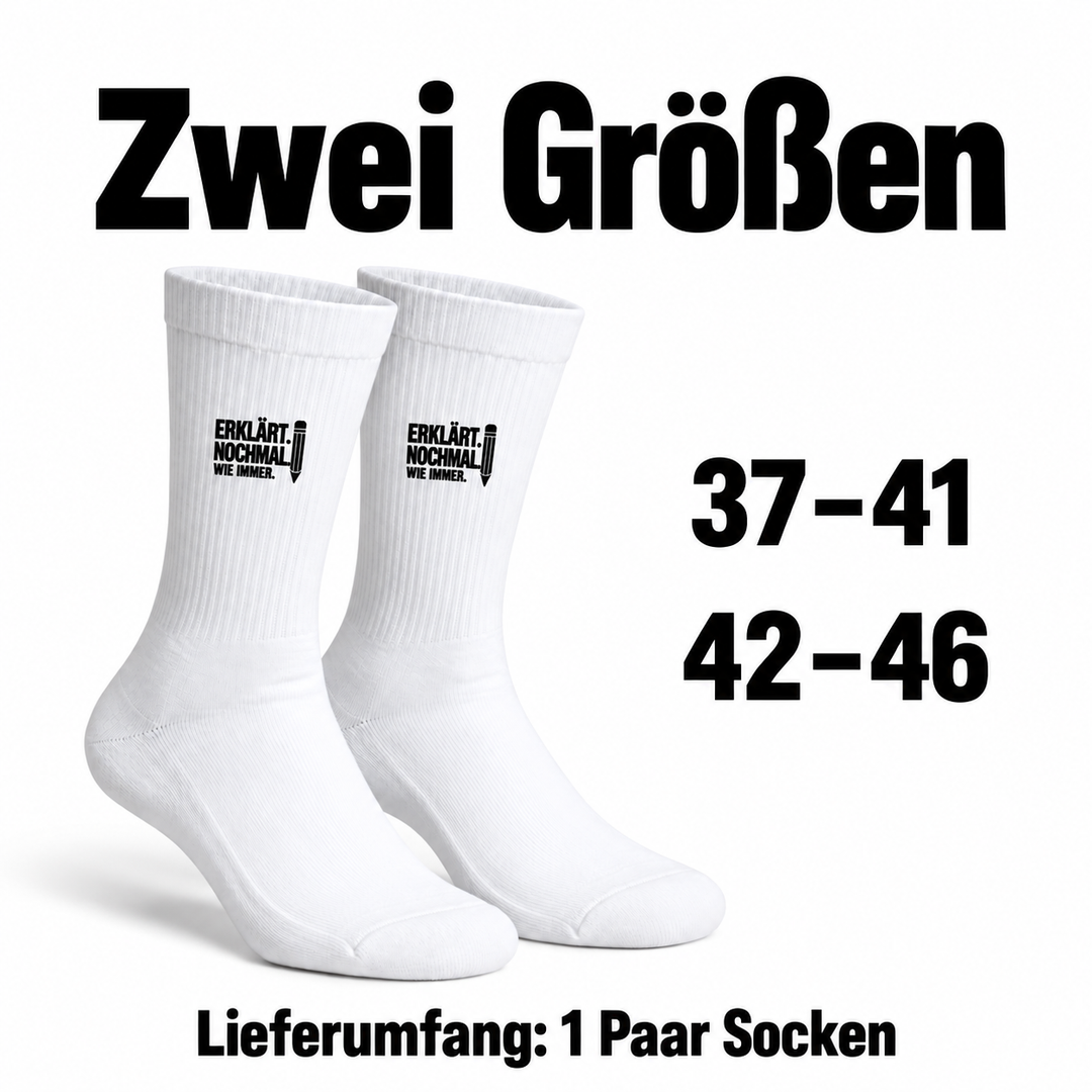 Lehrer-Socken in den Größen 37–41 und 42–46, Lieferumfang ein Paar