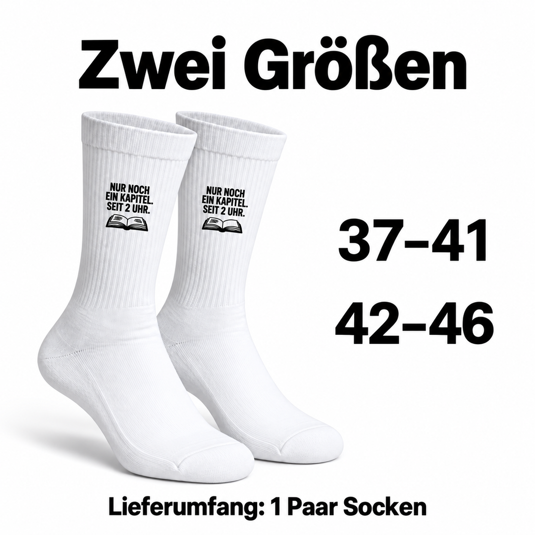 Bücherfan-Socken in den Größen 37–41 und 42–46, Lieferumfang ein Paar