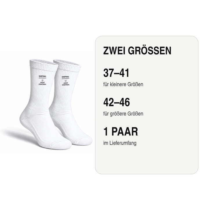Ehefrau-Socken in den Größen 37–41 und 42–46
