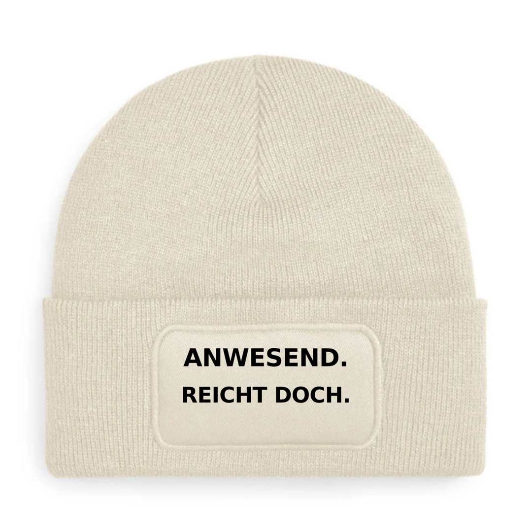 PEPAM Mütze ANWESEND. REICHT DOCH. in Beige