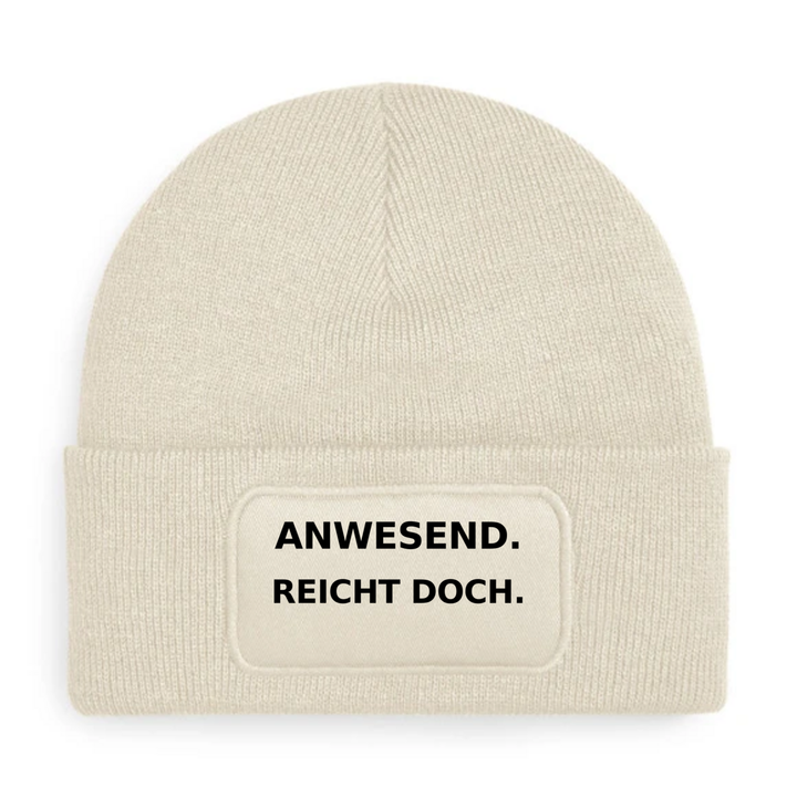 PEPAM Mütze ANWESEND. REICHT DOCH. in Beige