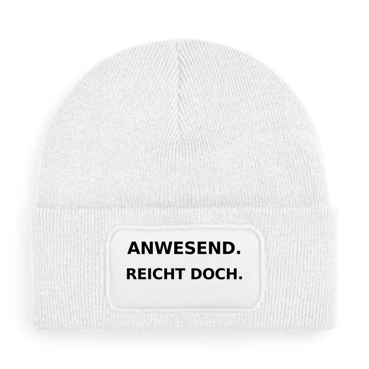 PEPAM Mütze ANWESEND. REICHT DOCH. in Weiß