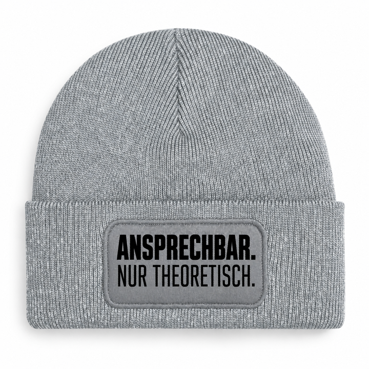 PEPAM Mütze ANSPRECHBAR. NUR THEORETISCH. – Grau, Vorderansicht