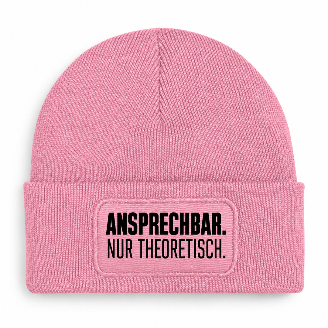 PEPAM Mütze ANSPRECHBAR. NUR THEORETISCH. – Rosa, Vorderansicht