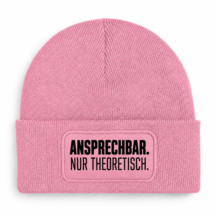PEPAM Mütze ANSPRECHBAR. NUR THEORETISCH. – Rosa, Vorderansicht