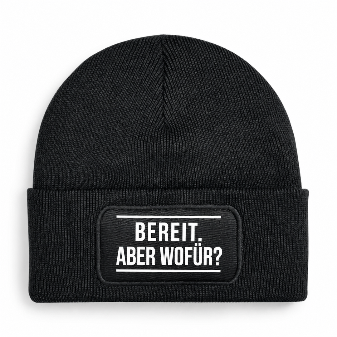 Mütze BEREIT. ABER WOFÜR? in Schwarz