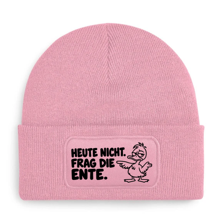Mütze HEUTE NICHT. FRAG DIE ENTE. Comic-Ente Rosa