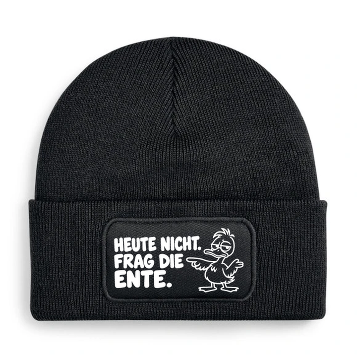 Mütze HEUTE NICHT. FRAG DIE ENTE. Comic-Ente Schwarz