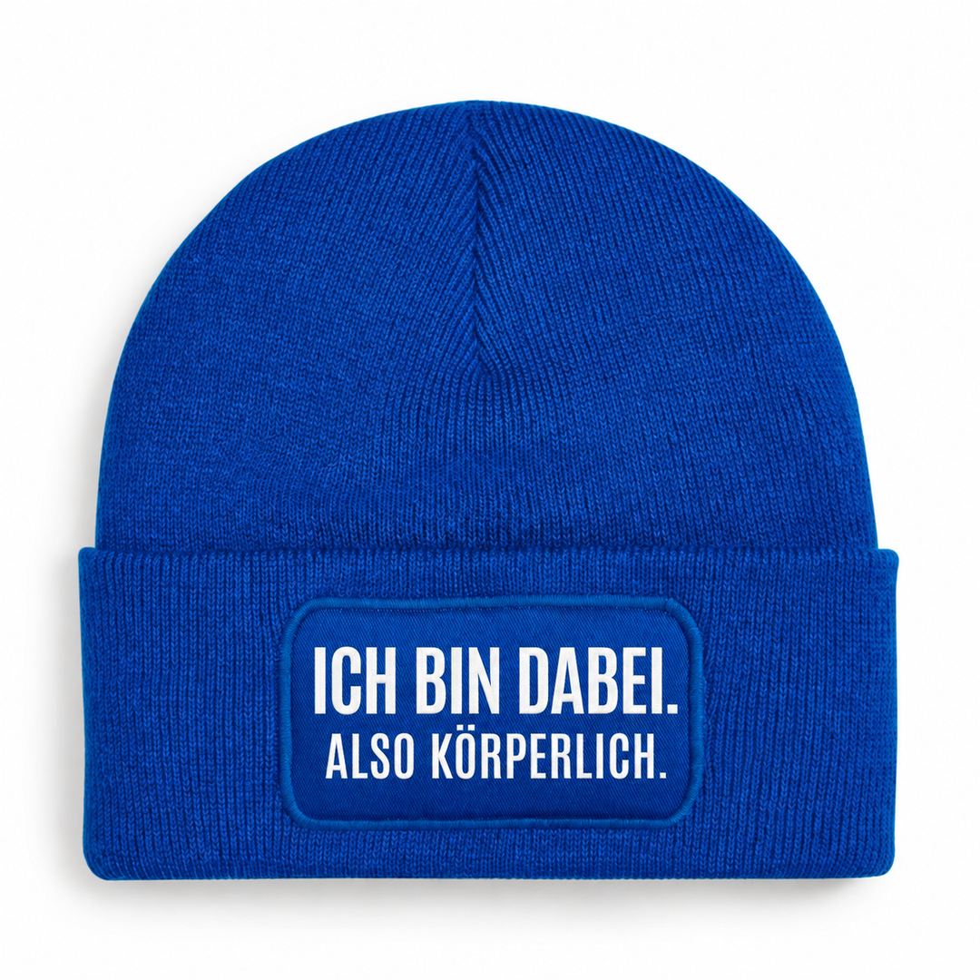 Mütze ICH BIN DABEI. ALSO KÖRPERLICH. in Blau