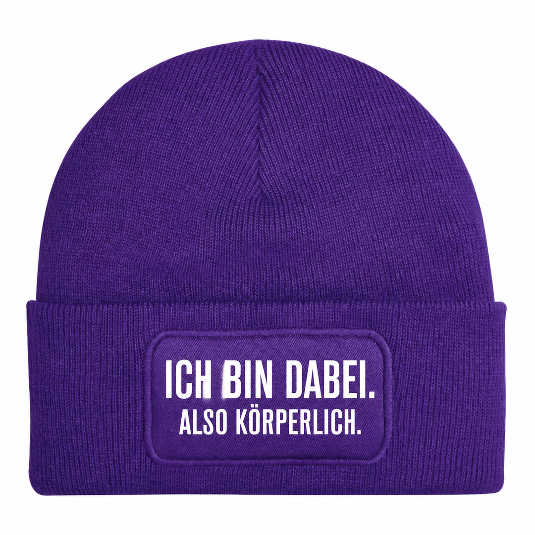 Mütze ICH BIN DABEI. ALSO KÖRPERLICH. in Lila