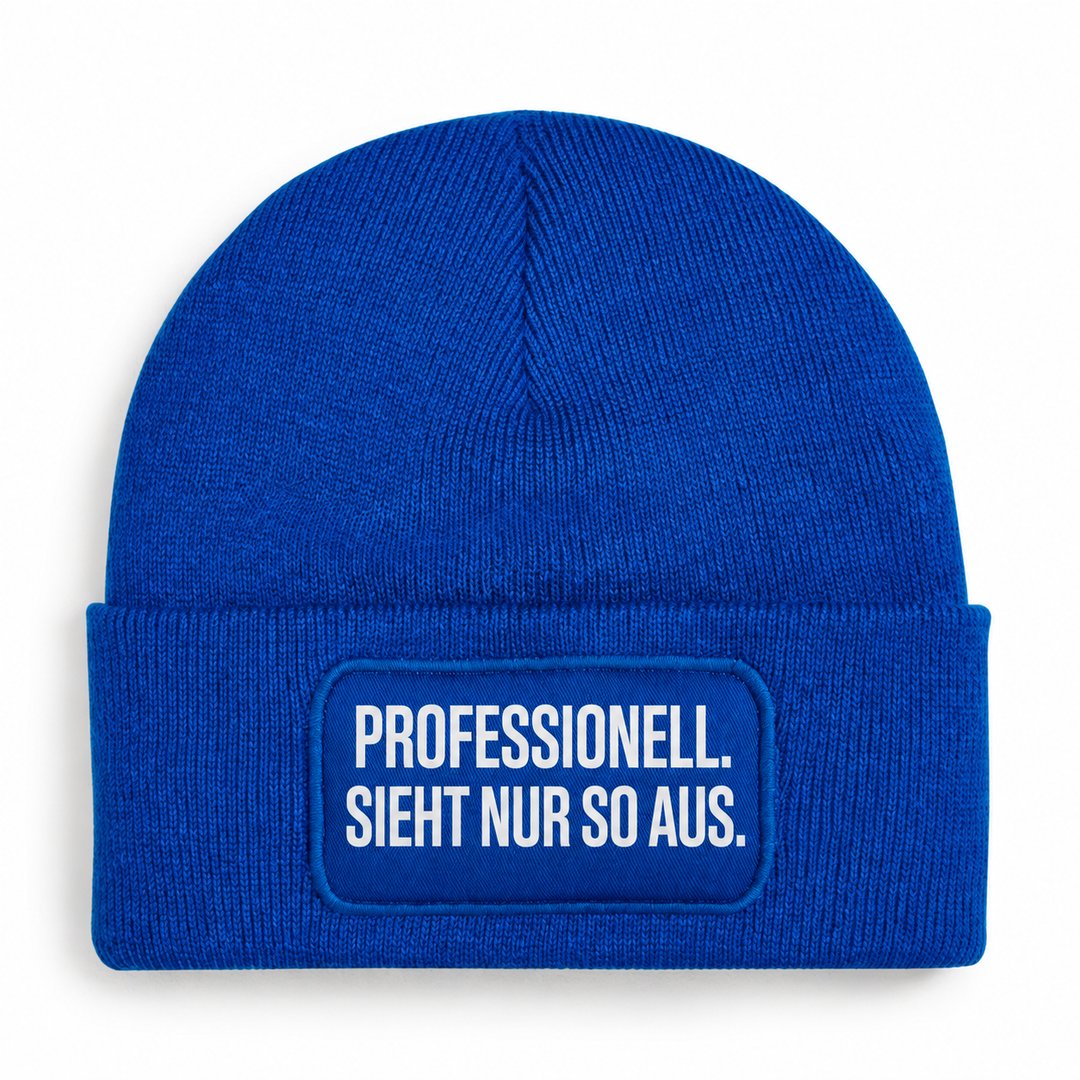 PEPAM Mütze PROFESSIONELL. SIEHT NUR SO AUS. – Blau, Vorderansicht
