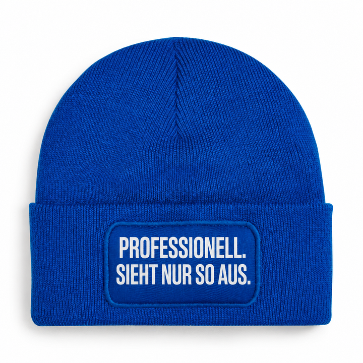 PEPAM Mütze PROFESSIONELL. SIEHT NUR SO AUS. – Blau, Vorderansicht
