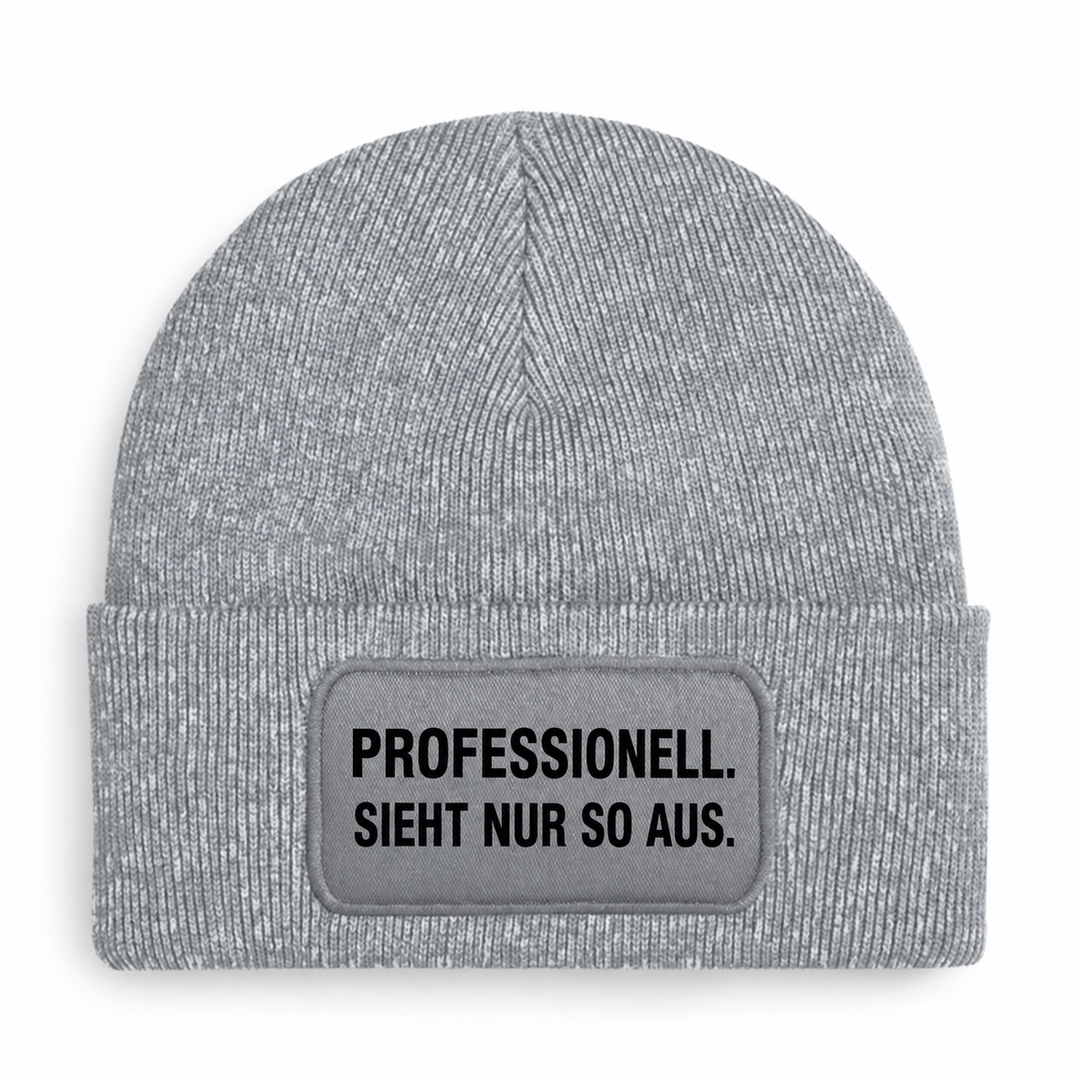 PEPAM Mütze PROFESSIONELL. SIEHT NUR SO AUS. – Grau, Vorderansicht