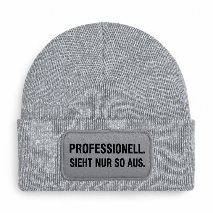 PEPAM Mütze PROFESSIONELL. SIEHT NUR SO AUS. – Grau, Vorderansicht