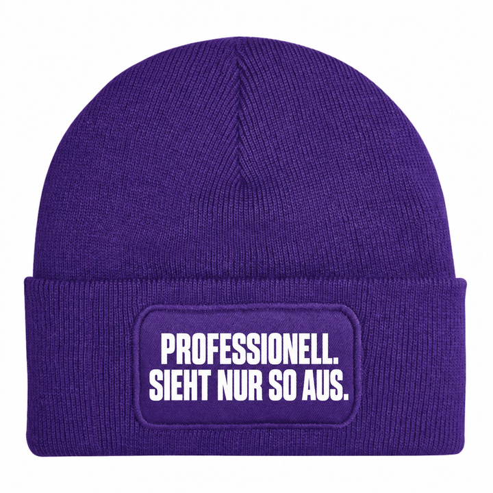PEPAM Mütze PROFESSIONELL. SIEHT NUR SO AUS. – Lila, Vorderansicht