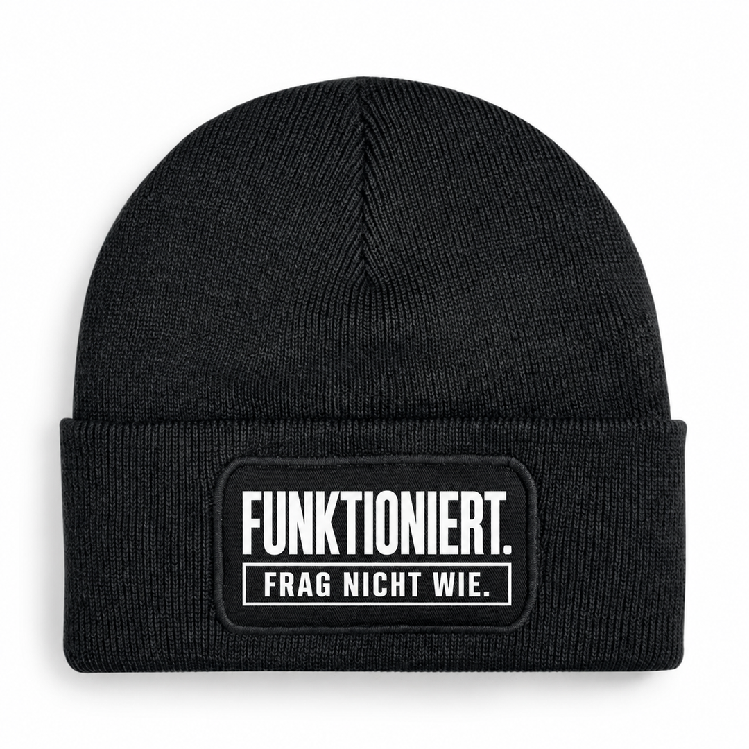 Mütze FUNKTIONIERT. FRAG NICHT WIE. – Schwarz