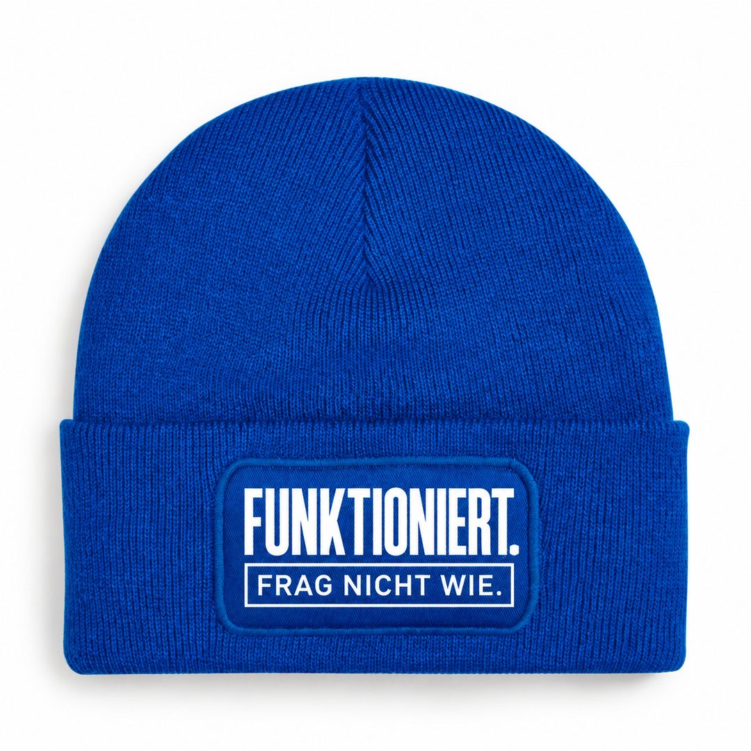 Mütze FUNKTIONIERT. FRAG NICHT WIE. – Blau