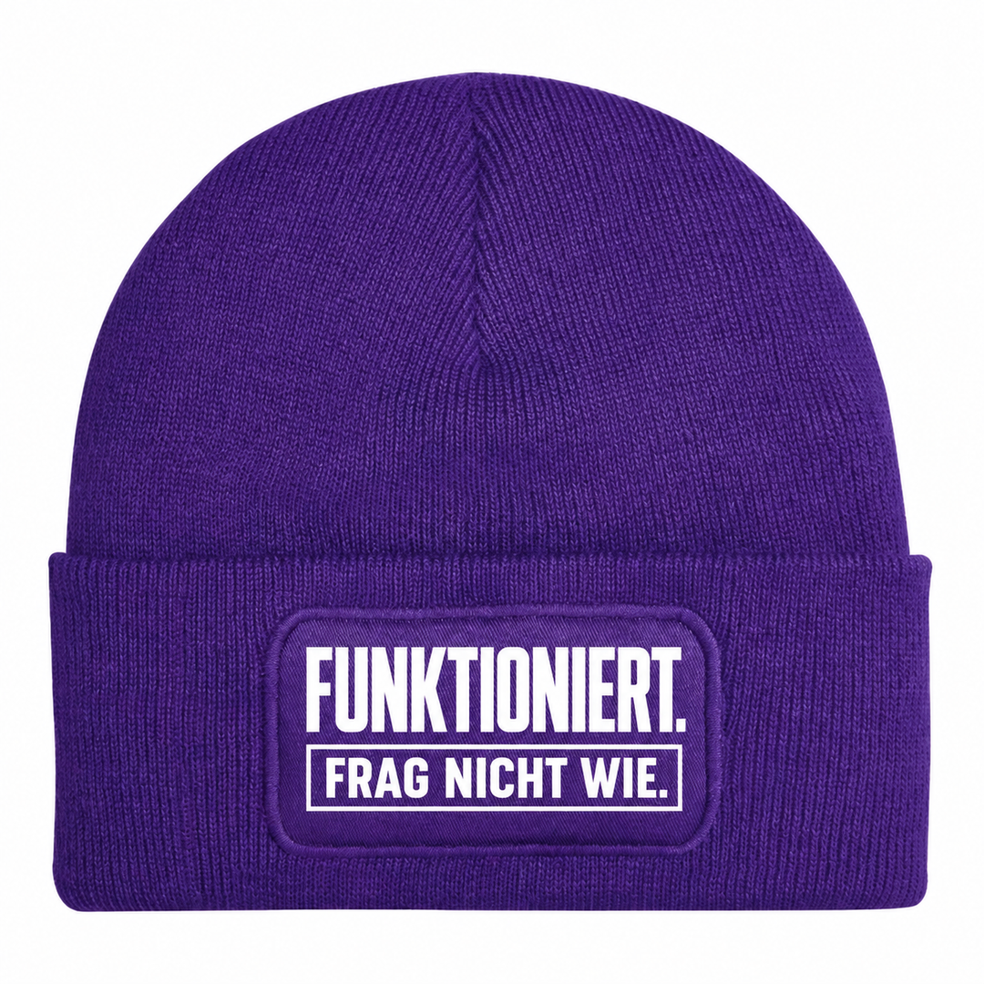 Mütze FUNKTIONIERT. FRAG NICHT WIE. – Lila