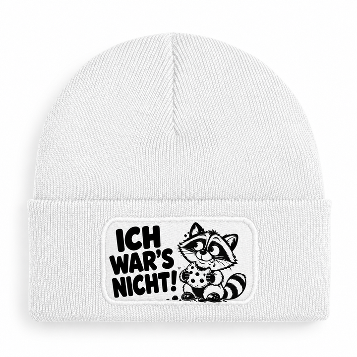 Mütze ICH WAR’S NICHT! Waschbär Weiß