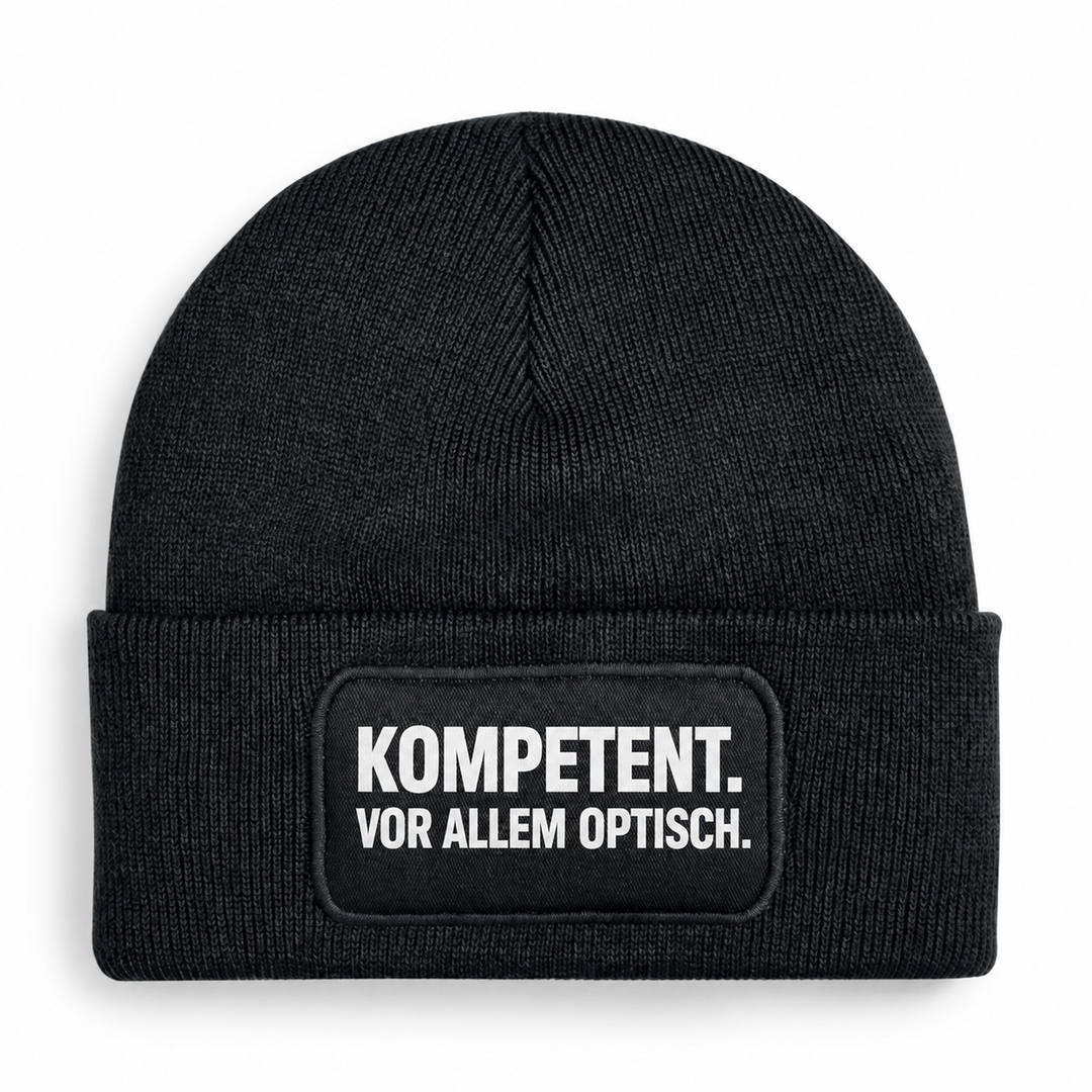 Mütze KOMPETENT. VOR ALLEM OPTISCH. – Schwarz