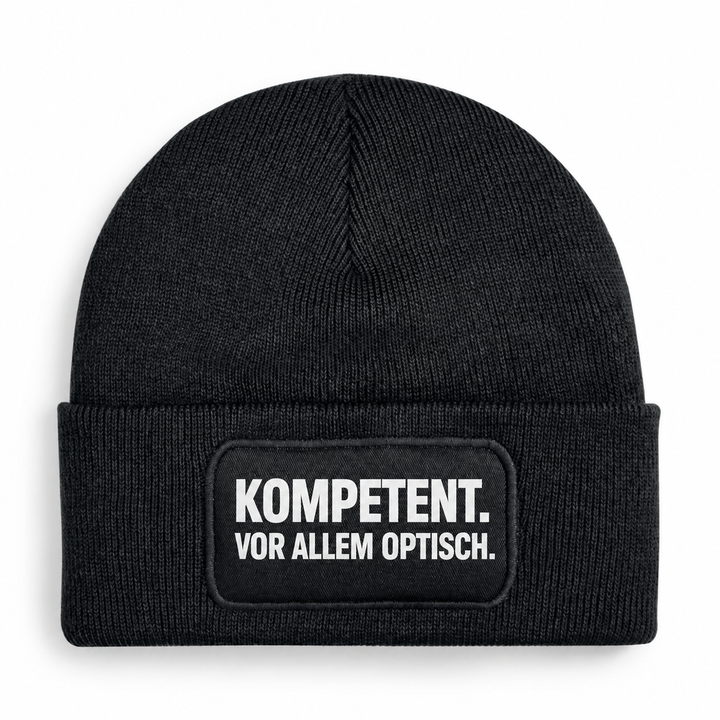 Mütze KOMPETENT. VOR ALLEM OPTISCH. – Schwarz