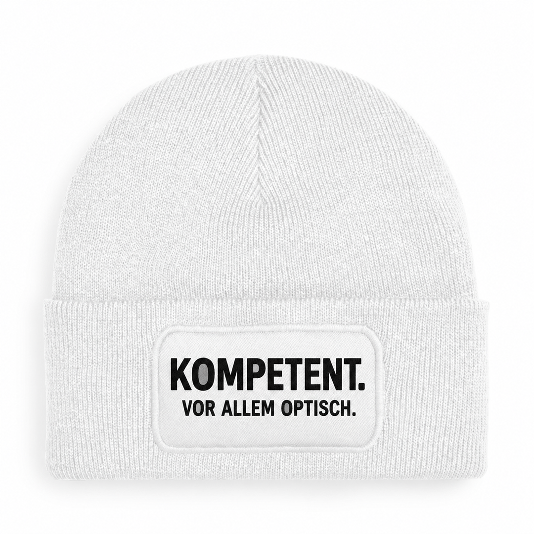 Mütze KOMPETENT. VOR ALLEM OPTISCH. – Weiß