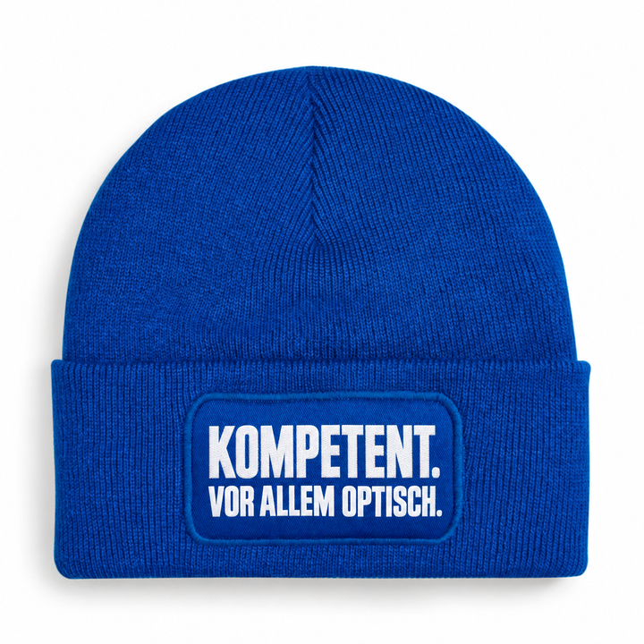 Mütze KOMPETENT. VOR ALLEM OPTISCH. – Blau