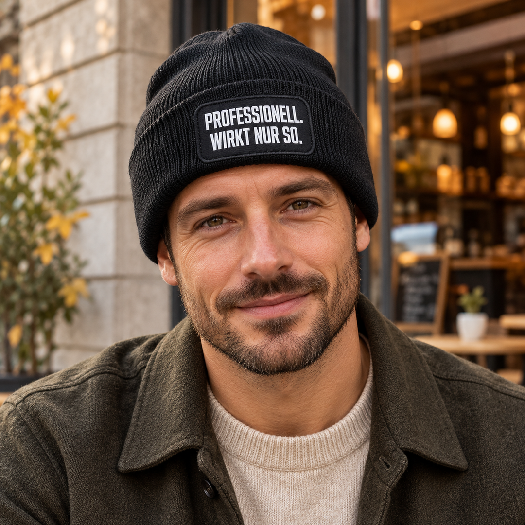 Mütze PROFESSIONELL. WIRKT NUR SO. – Lifestyle-Ansicht Mann
