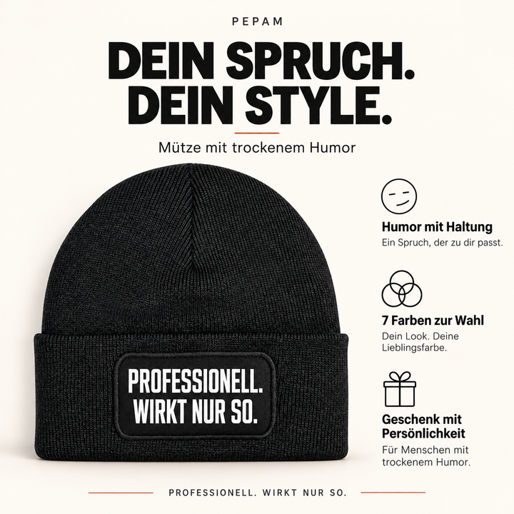 PEPAM Mützen – Vorteile des Modells PROFESSIONELL. WIRKT NUR SO.