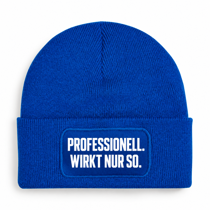 PEPAM Mütze „PROFESSIONELL. WIRKT NUR SO.“ in Blau