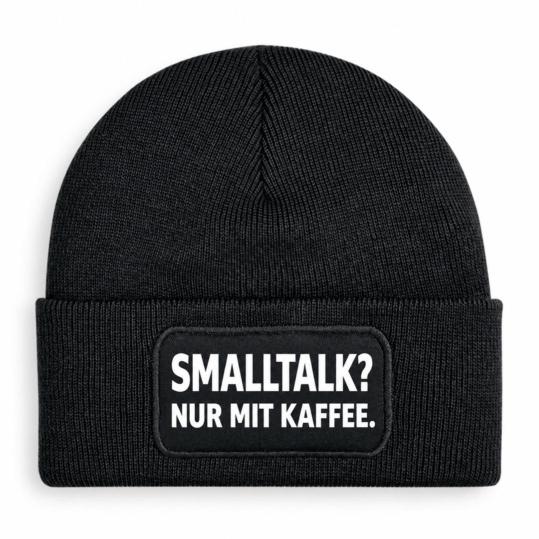 PEPAM Mütze SMALLTALK? NUR MIT KAFFEE. – Schwarz