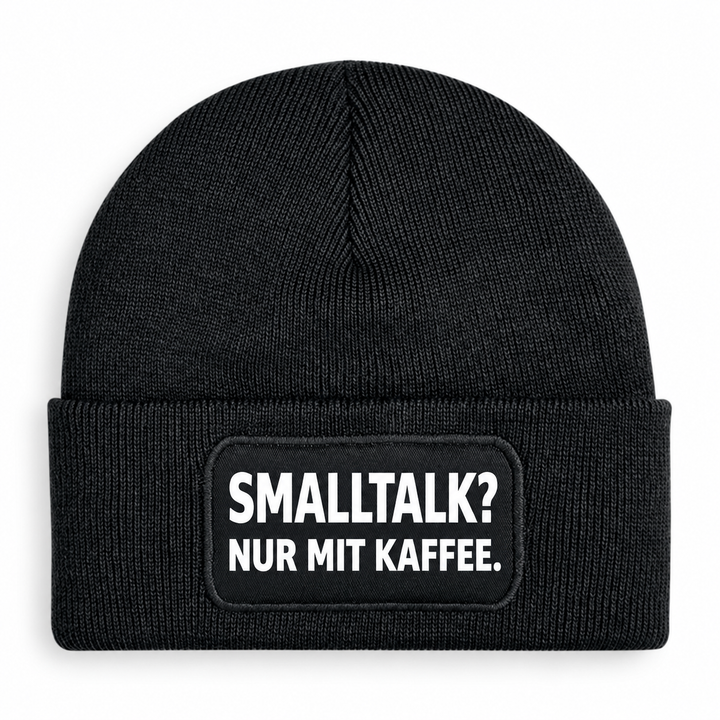 PEPAM Mütze SMALLTALK? NUR MIT KAFFEE. – Schwarz