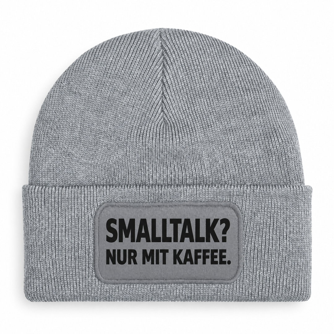 PEPAM Mütze SMALLTALK? NUR MIT KAFFEE. – Grau