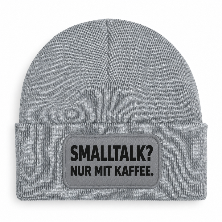 PEPAM Mütze SMALLTALK? NUR MIT KAFFEE. – Grau