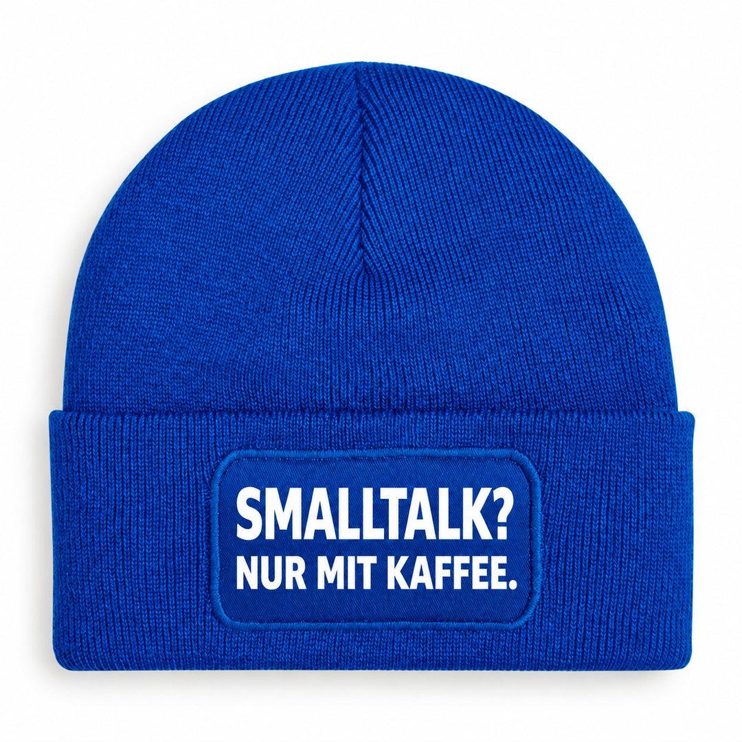 PEPAM Mütze SMALLTALK? NUR MIT KAFFEE. – Blau