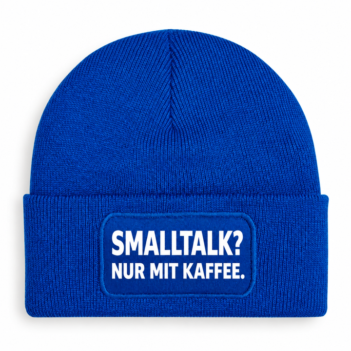 PEPAM Mütze SMALLTALK? NUR MIT KAFFEE. – Blau