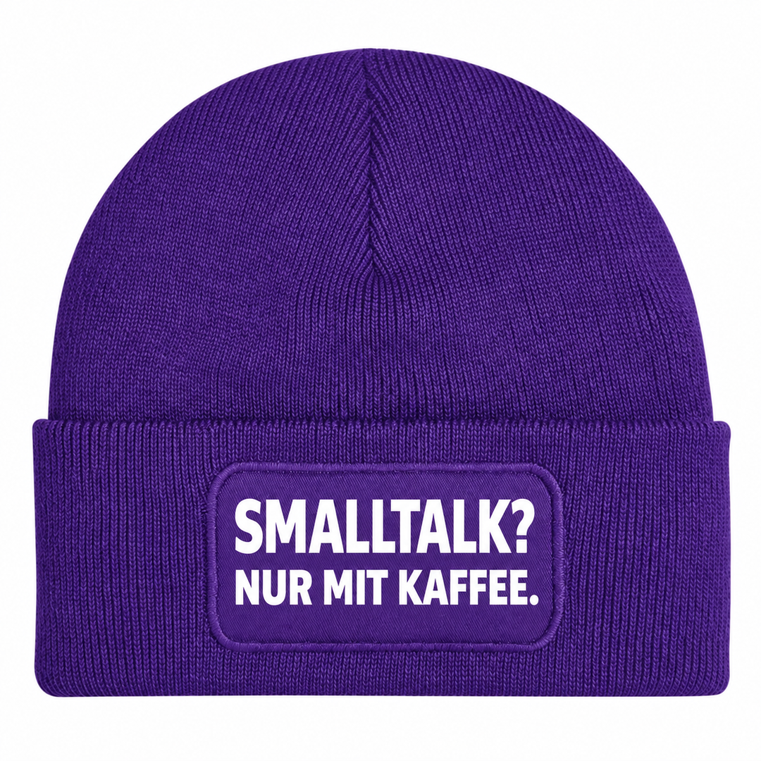 PEPAM Mütze SMALLTALK? NUR MIT KAFFEE. – Lila