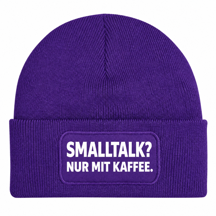 PEPAM Mütze SMALLTALK? NUR MIT KAFFEE. – Lila