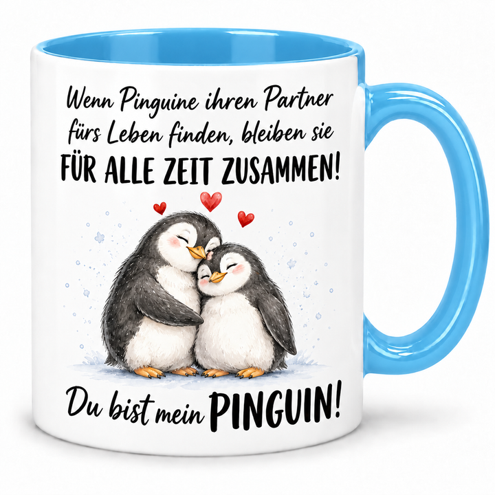 Pinguin-Tasse – Du bist mein Pinguin – blau