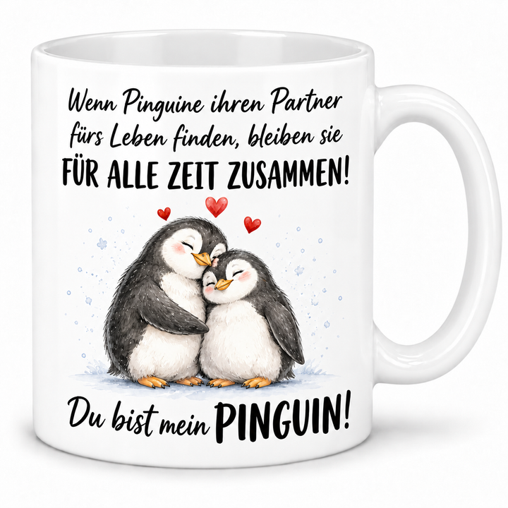 Pinguin-Tasse – Du bist mein Pinguin – weiss
