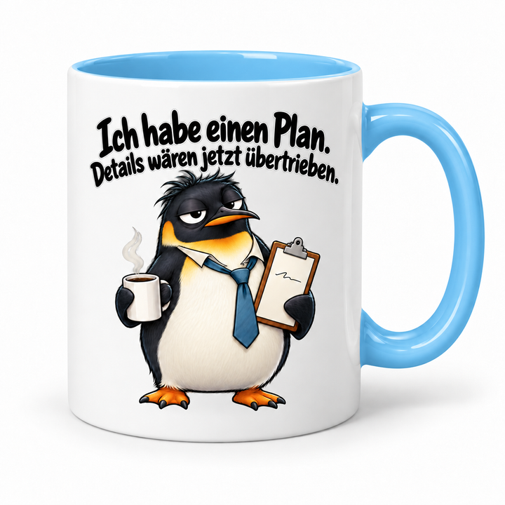 Lustige Pinguin-Tasse – Blau