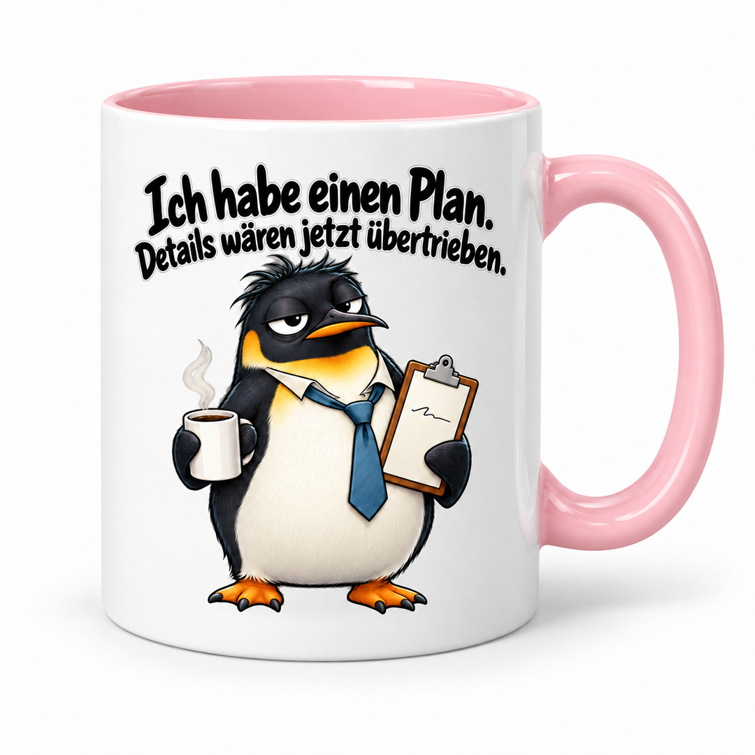 Lustige Pinguin-Tasse – Rosa