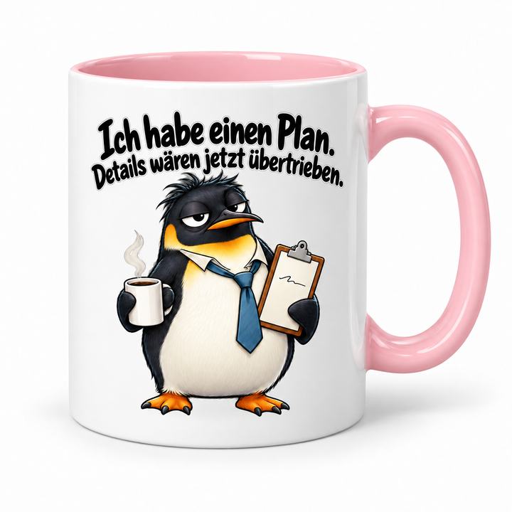 Lustige Pinguin-Tasse – Rosa