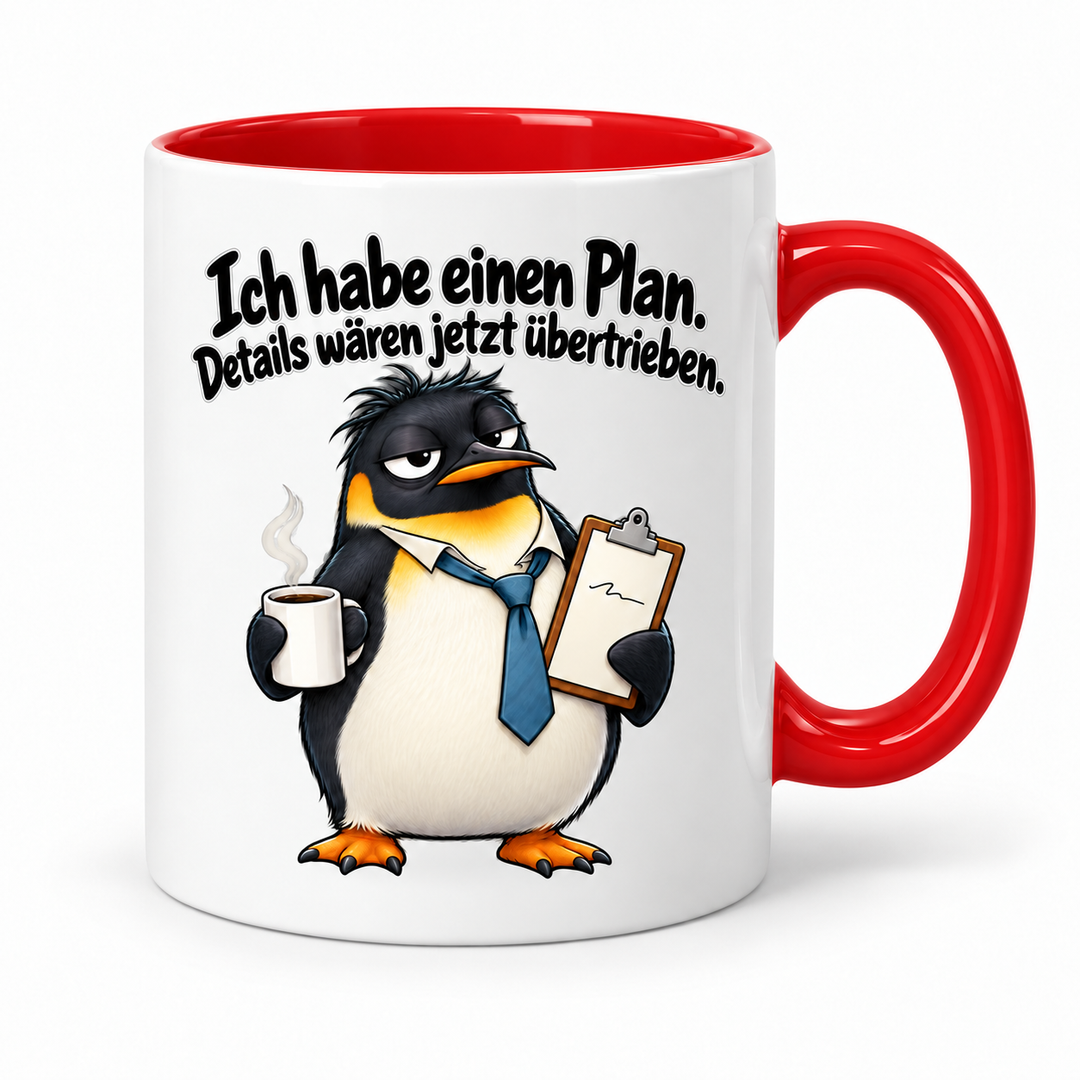 Lustige Pinguin-Tasse – Rot