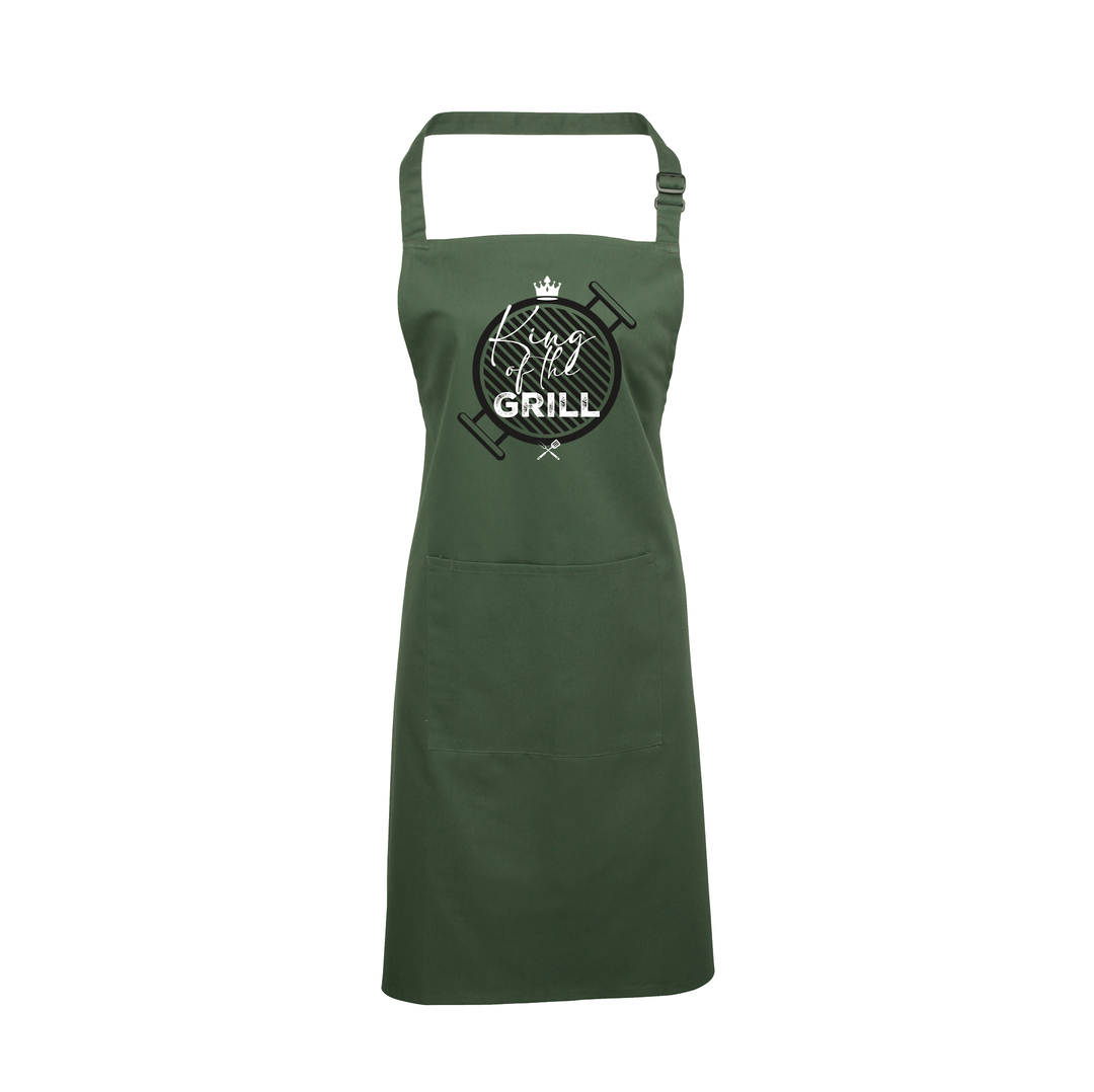 Grillschürze „King of the Grill“ – Lustige BBQ Schürze für Männer | Perfektes Geschenk für Grillmeister