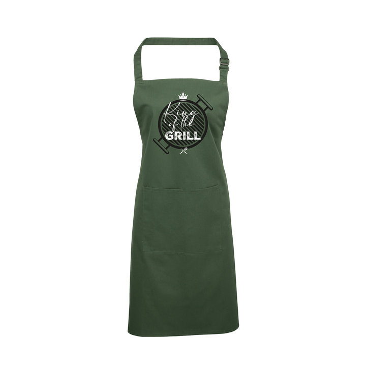 Grillschürze „King of the Grill“ – Lustige BBQ Schürze für Männer | Perfektes Geschenk für Grillmeister